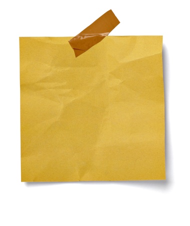 close up of  a white note paper on white background  の写真素材