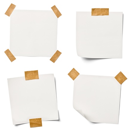 collection of various white note papers on white background each one is shot separately collection of various white note papers on white background each one is shot separately