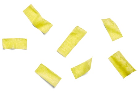 close up of  an adhesive tape on  white background の写真素材
