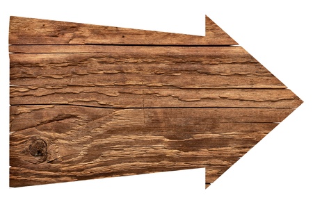 close up of an empty wooden sign on white backgroundの写真素材