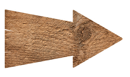 close up of an empty wooden sign on white backgroundの写真素材