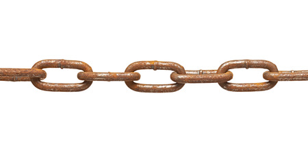 close up of metal chain part on white backgroundの写真素材