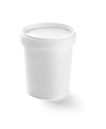 close up of  a white container template on white backgroundの写真素材