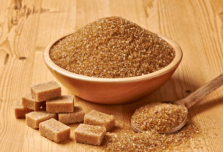 close up of  brown sugar on white backgroundの写真素材