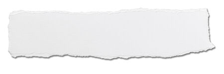 close up of  a white ripped piece of paper on white backgroundの写真素材