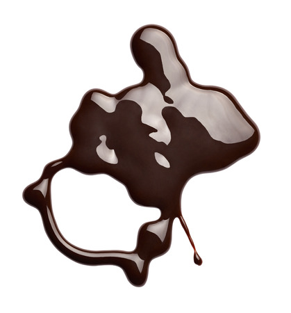 close up of  a chocolate stain on white backgroundの写真素材