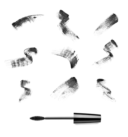 collection of a mascara  shapes on white background. each one is shot separatelyの写真素材