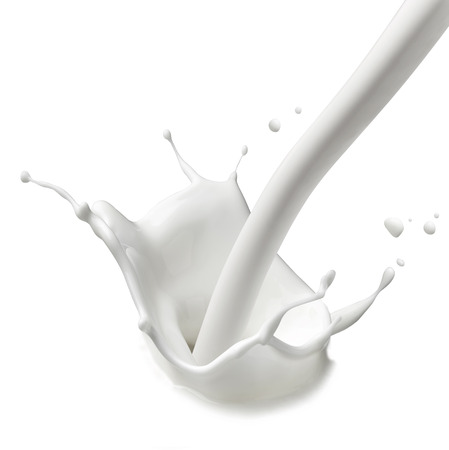 close up of  a milk splash on white backgroundの写真素材