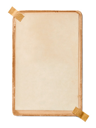 close up of  an old photo on white backgroundの写真素材