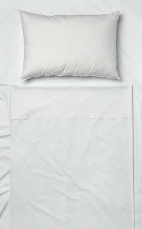 studio shot of bedding sheets and pillowsの写真素材