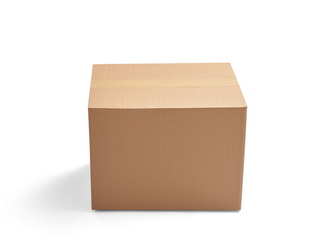 close up of  a cardboard box on white backgroundの写真素材