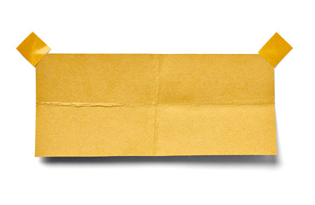 close up of a note paper on white backgroundの写真素材