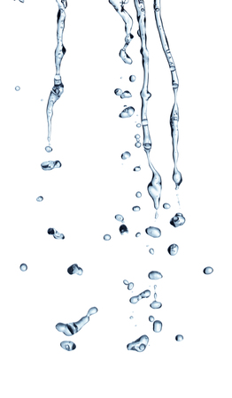 collection of various water drops on white backgroundの写真素材