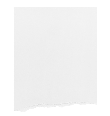 collection of  white ripped pieces of paper on white background. each one is shot separatelyの写真素材