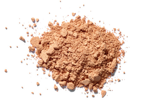 close up of face powder on white backgroundの写真素材