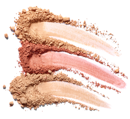 close up of face powder on white backgroundの写真素材