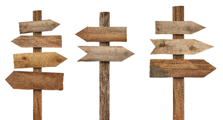 collection of various wooden sign on white backgroundの写真素材