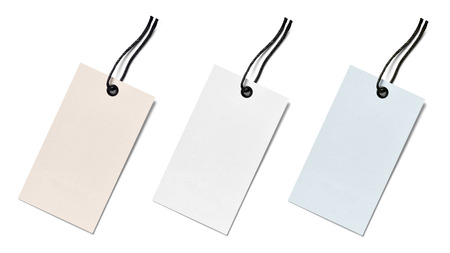 close up of  a price label note on white backgroundの写真素材