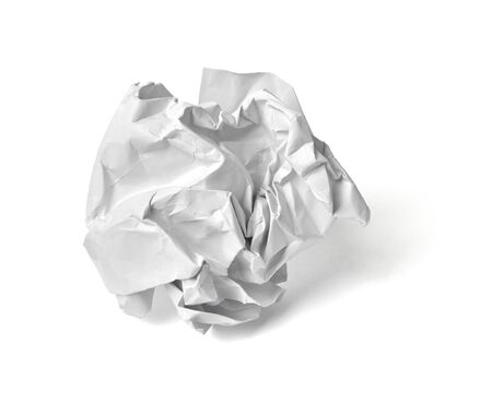 close up of  a paper ball trash on white backgroundの写真素材
