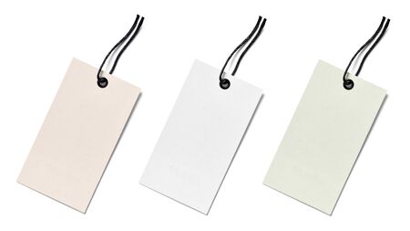 close up of  a price label note on white backgroundの写真素材