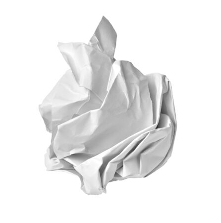 close up of  a paper ball trash on white backgroundの写真素材