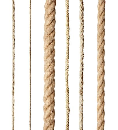 close up of a rope string on white backgroundの写真素材