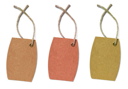 close up of  a price label note on white backgroundの写真素材