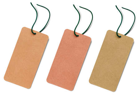 close up of a price label note on white backgroundの写真素材