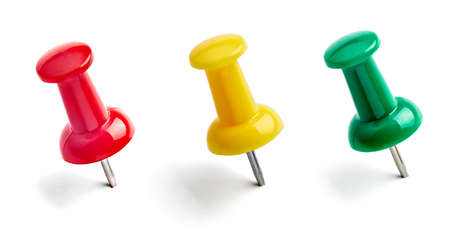 close up of push pin paperclip on white backgroundの写真素材