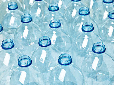 close up of empty plastic bottlesの写真素材