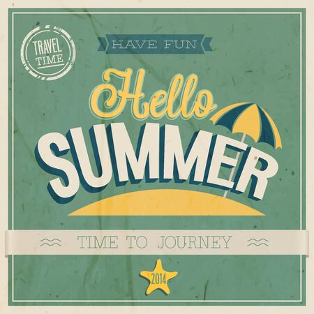 Hello summer. VEctor Illustration.のイラスト素材