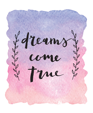 Motivaion poster "Dreams come true". illustration.のイラスト素材