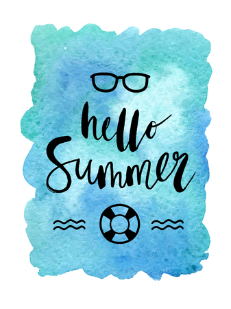 Motivation poster "Hello summer" Abstract backgroundのイラスト素材