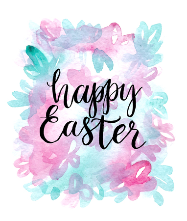 Happy easter cards illustration with font. illustration.のイラスト素材