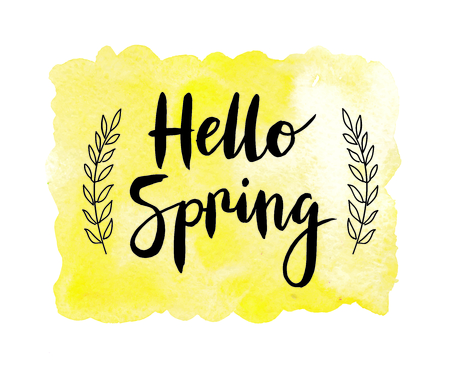 Motivation poster "Hello spring". illustration.のイラスト素材