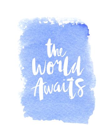Motivation poster "The world awaits" Abstract backgroundのイラスト素材