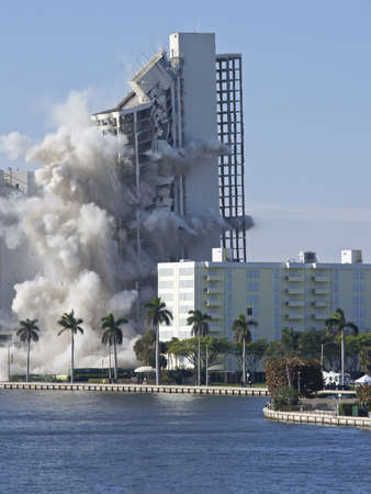 apartment building demolition using blast of dynamite