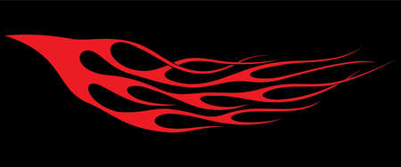 Vector Illustration of blazing hot red flames in black background. Motor cycle graphic concept.のイラスト素材