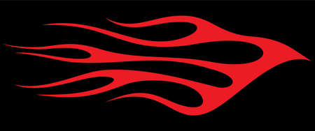 Vector Illustration of blazing hot red flames in black background. Motor cycle graphic concept.のイラスト素材