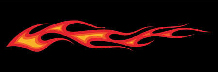 Vector Illustration of blazing hot red flames in black background. Motor cycle graphic concept.のイラスト素材