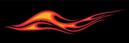 Vector Illustration of blazing hot red flames in black background. Motor cycle graphic concept.のイラスト素材