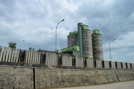 Outside View from a Cement Plantの写真素材