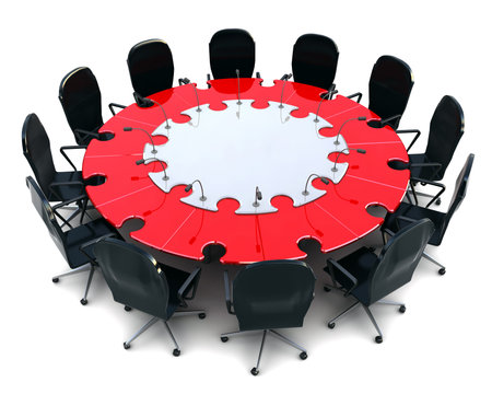 conference round table and chairsの写真素材