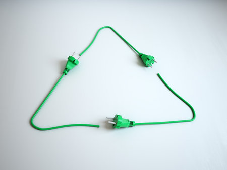 Renewable energy concept - recycling symbol power cords