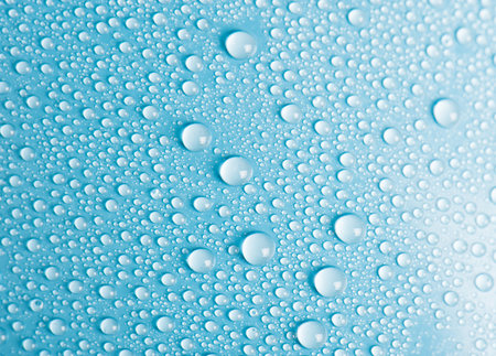 Blue water drops background texture