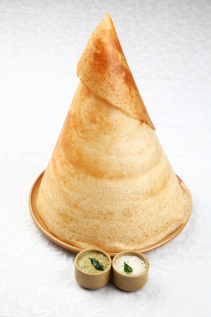 South Indian Dosa with coconut chutney, Traditionally a South Indian Dish