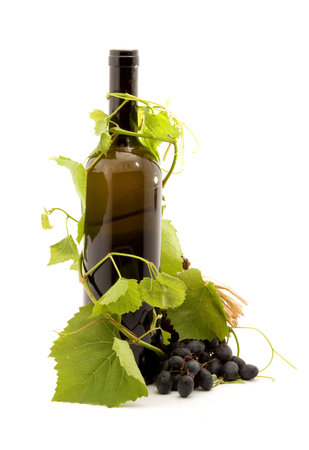 bottle of wine studio isolatedの写真素材