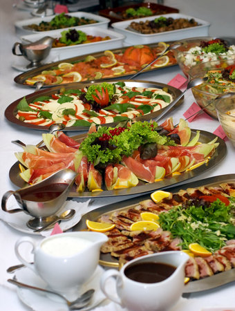 Catering food at a wedding partyの写真素材