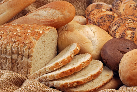 assortment of baked breadの写真素材