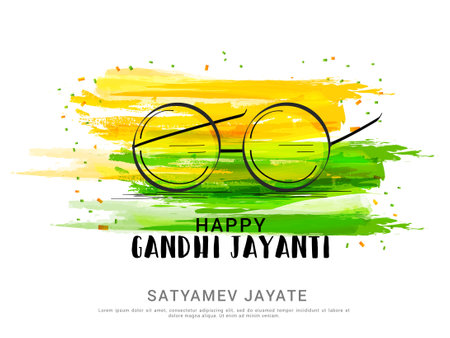 Gandhi Jayanthi, October 02のイラスト素材